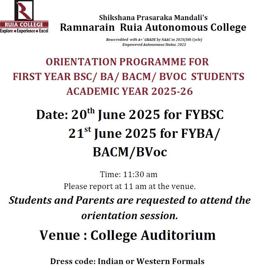 Ruia Admissions 2025-26