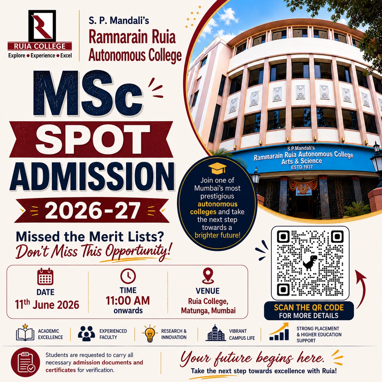 MSc Spot Admissions 2026-27